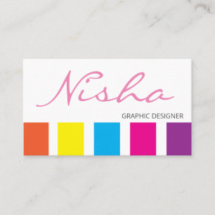 Carte De Visite Concepteur Graphique D'artiste Coloré