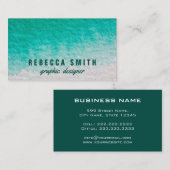 Carte De Visite Concepteur graphique de couleur d'eau Turquoise fo (Devant / Derrière)