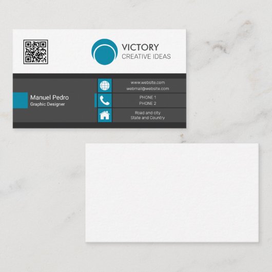 Carte De Visite Concepteur graphique idées créatives (Devant / Derrière)