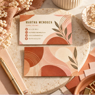 Carte De Visite Concepteur Graphique Minimaliste Floral Art Ligne