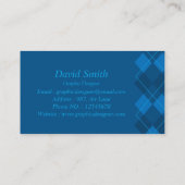 Carte De Visite Concepteur graphique professionnel bleu classique (Dos)