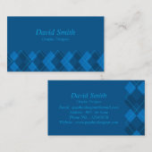 Carte De Visite Concepteur graphique professionnel bleu classique (Devant / Derrière)