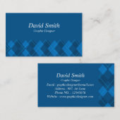 Carte De Visite Concepteur graphique professionnel classique bleu (Devant / Derrière)