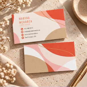 Carte De Visite Concepteur Graphique Vagues Abstraites Pastel Mode