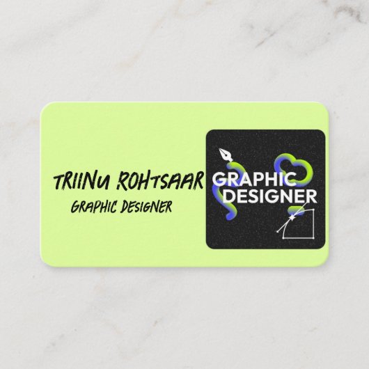 Carte De Visite Concepteur graphique vert (Devant)