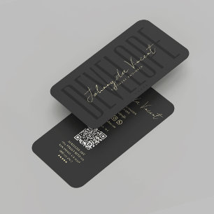 Carte De Visite Concepteur moderne Noir Gold Ingénieur logiciel