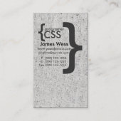 Carte De Visite Concepteur Web Geek de programmeur d'ordinateur (Devant)