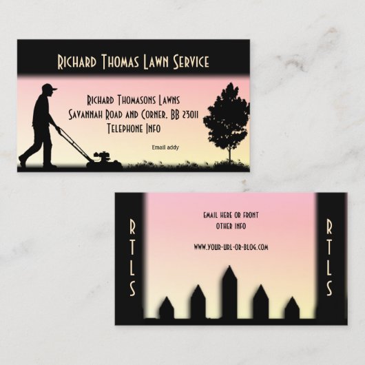 Carte De Visite Conception à deux côtés du service de pelouse (Devant / Derrière)
