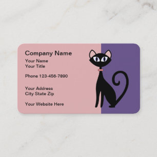 Carte De Visite Conception à la mode de thème de chat d'animal