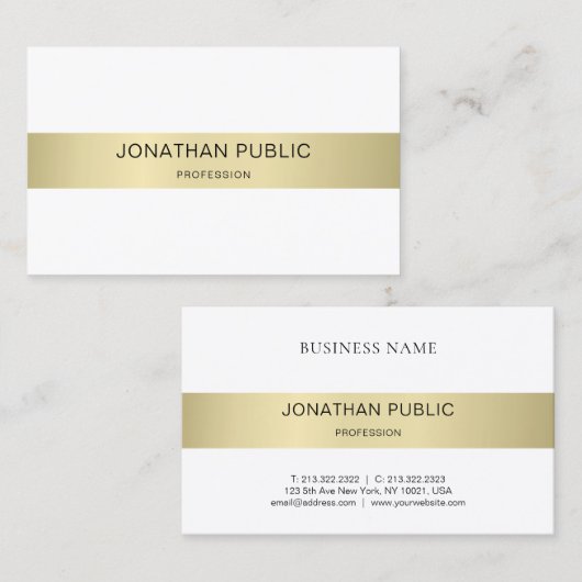 Carte De Visite Conception à la mode simple simple moderne (Devant / Derrière)