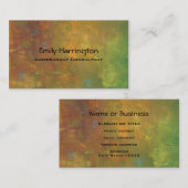 Carte De Visite Conception abstraite Brown Gold Green Earthy (Devant / Derrière)