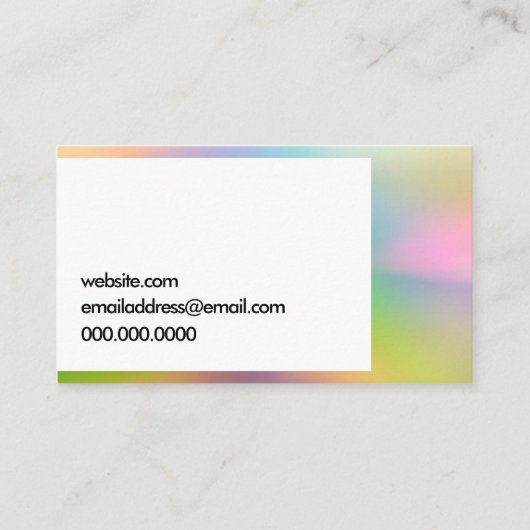 Carte De Visite Conception Abstraite de couleurs simples (Dos)