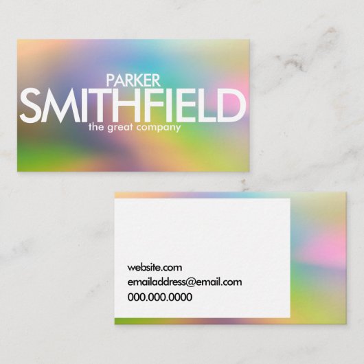 Carte De Visite Conception Abstraite de couleurs simples (Devant / Derrière)