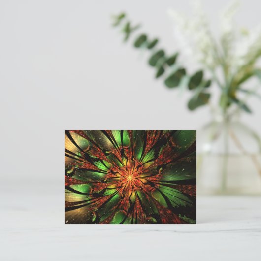 Carte De Visite Conception Abstraite des fleurs fractales. (Debout devant)
