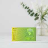 CARTE DE VISITE CONCEPTION ABSTRAITE VERTE DE LA TERRE (Debout devant)