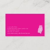 Carte De Visite Conception Animale pour Professionnels Chouette Ro (Dos)