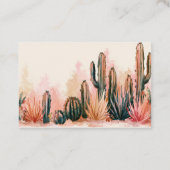 Carte De Visite Conception aquarelle de cactus du désert Boho (Dos)