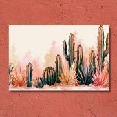 Carte De Visite Conception aquarelle de cactus du désert Boho