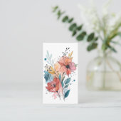 Carte De Visite Conception aquarelle florale vibrante (Debout devant)