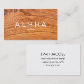 Carte De Visite Conception Arrière - plan moderne du grain de bois (Devant / Derrière)