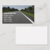 Carte De Visite Conception automobile à vue sur la route (Devant / Derrière)