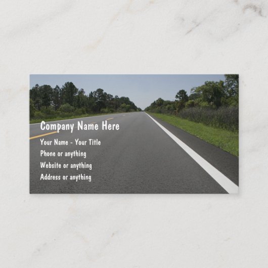 Carte De Visite Conception automobile à vue sur la route (Devant)