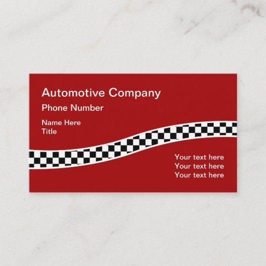 Carte De Visite Conception automobile de l'Arrière - plan de drape (Devant)