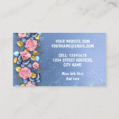 Carte De Visite Conception avec roses roses roses (Dos)