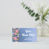 Carte De Visite Conception avec roses roses roses (Debout devant)