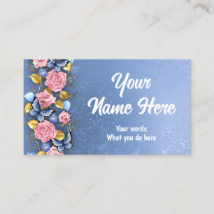 Carte De Visite Conception avec roses roses roses