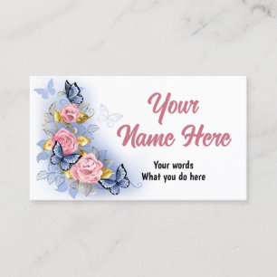 Carte De Visite Conception avec roses roses roses