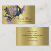 Carte De Visite Conception baroque turquoise et violette (Devant / Derrière)