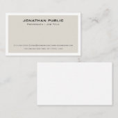 Carte De Visite Conception beige élégante moderne à la mode de (Devant / Derrière)