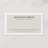 Carte De Visite Conception beige élégante moderne à la mode de (Devant)