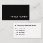 Carte De Visite Conception bilatérale simple de plombier (Devant / Derrière)