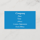 Carte De Visite Conception bleue de glace (Dos)