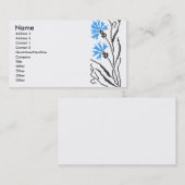 Carte De Visite Conception bleue de point de croix de bleuet (Devant / Derrière)