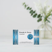 Carte De Visite Conception bleue et argentée professionnelle de (Debout devant)