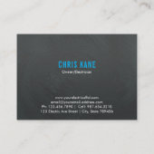 Carte De Visite Conception bleue et grise de logo d'électricien (Dos)