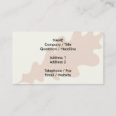 Carte De Visite Conception Brown de feuilles de chêne. (Dos)