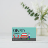 Carte De Visite Conception, Charité Lavage de Voiture Événement Ad (Debout devant)