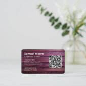 Carte De Visite Conception Charpentier Rustique Code QR Menuiserie (Debout devant)