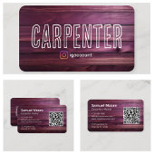 Carte De Visite Conception Charpentier Rustique Code QR Menuiserie