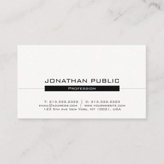 Carte De Visite Conception chic lisse moderne professionnelle de (Devant)