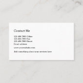 Carte De Visite Conception chique de monogramme de mandataire (Dos)