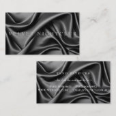 Carte De Visite Conception chique, noire, lisse, en soie (Devant / Derrière)
