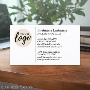 Carte De Visite Conception Classique avec Logo et Coordonnées