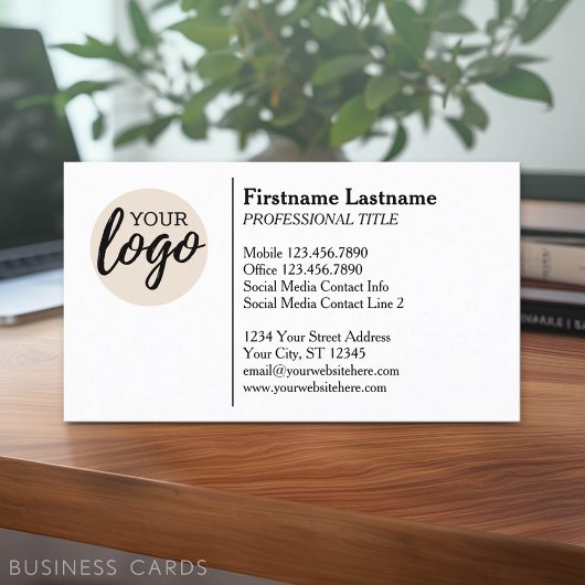 Carte De Visite Conception Classique avec Logo et Coordonnées