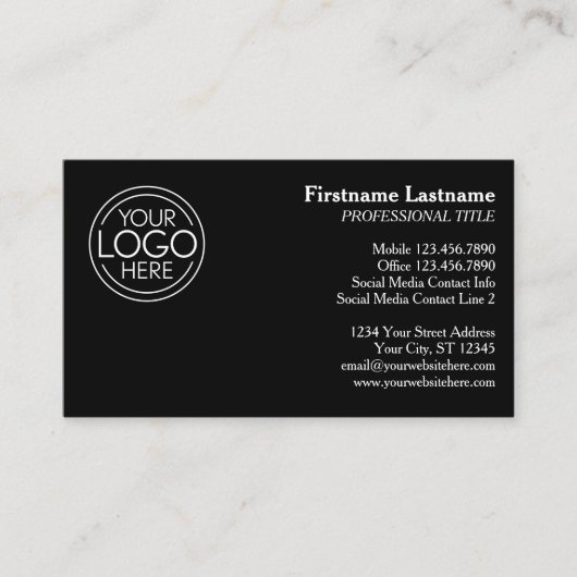 Carte De Visite Conception classique avec logo et informations de  (Devant)