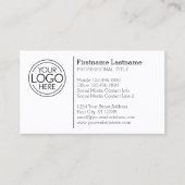 Carte De Visite Conception classique avec logo et informations de  (Devant)